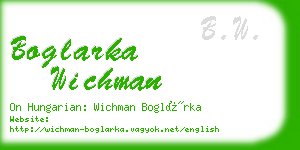 boglarka wichman business card